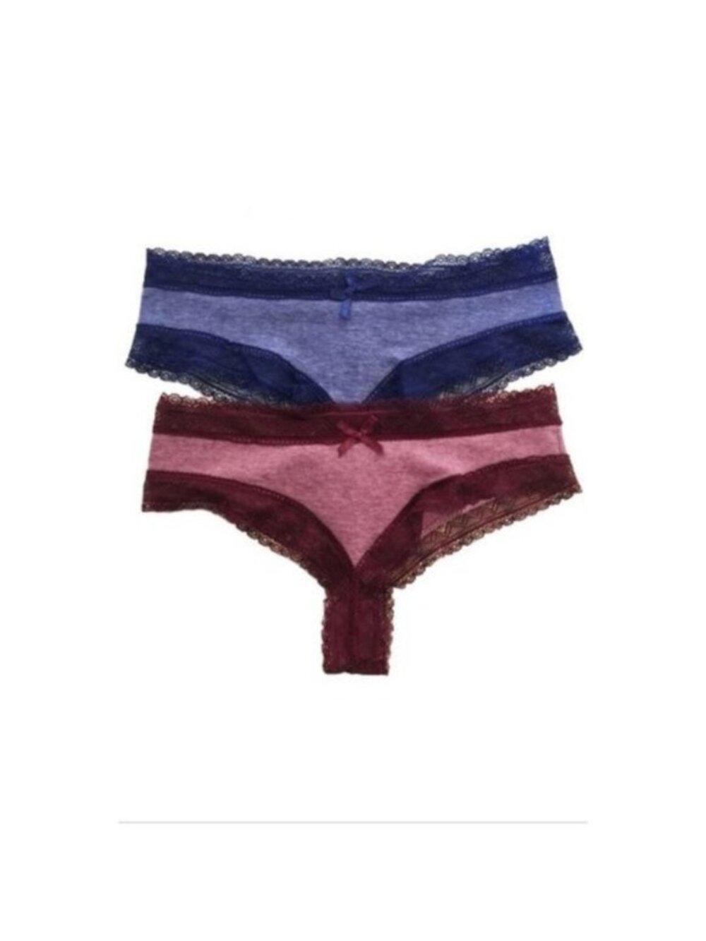 Bundle Of Two Lace Trim Cheeky Panties Low Rise